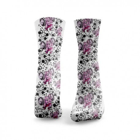 Chaussettes blanches BUNNY BUILDERS | HEXXEE SOCKS