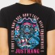 Crop Top Sport Femme JUSTHANG - The Monkey of Wisdom noir