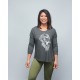 Training 3/4 sleeve t-shirt grey GORILLA OPS for women | VERY BAD WOD x WILL LENNART TATOO
